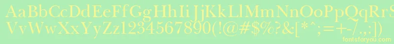 PasmaPlain.001.001 Font – Yellow Fonts on Green Background