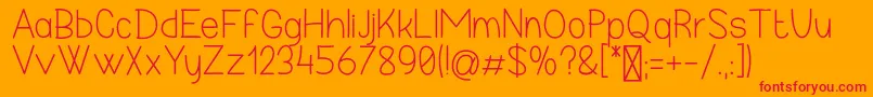 RealizeMyPassion-Schriftart – Rote Schriften auf orangefarbenem Hintergrund