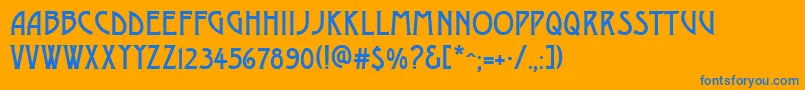 GeDelphinaeusCaps Font – Blue Fonts on Orange Background