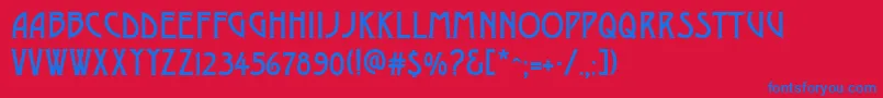 GeDelphinaeusCaps Font – Blue Fonts on Red Background