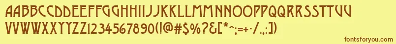 GeDelphinaeusCaps Font – Brown Fonts on Yellow Background