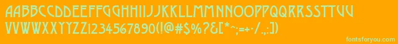 GeDelphinaeusCaps Font – Green Fonts on Orange Background