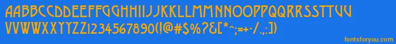 GeDelphinaeusCaps Font – Orange Fonts on Blue Background