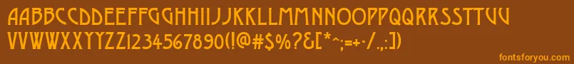 GeDelphinaeusCaps Font – Orange Fonts on Brown Background