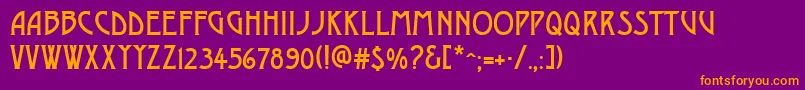 GeDelphinaeusCaps Font – Orange Fonts on Purple Background