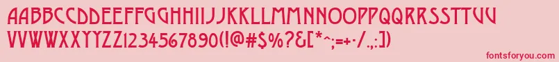 GeDelphinaeusCaps-Schriftart – Rote Schriften auf rosa Hintergrund