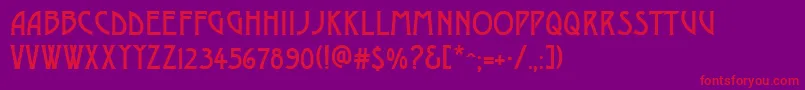 GeDelphinaeusCaps Font – Red Fonts on Purple Background