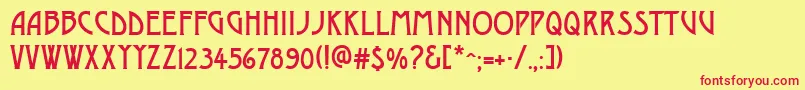 GeDelphinaeusCaps Font – Red Fonts on Yellow Background
