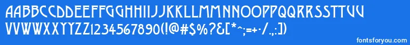 GeDelphinaeusCaps Font – White Fonts on Blue Background