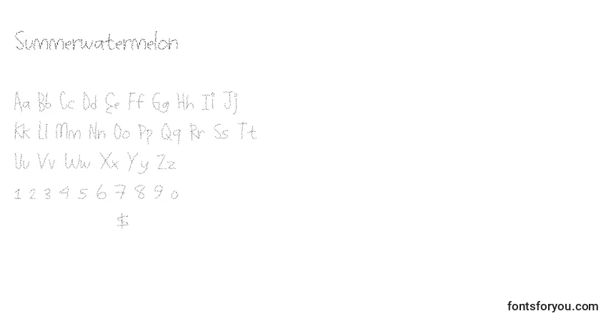 Шрифт Summerwatermelon – алфавит, цифры, специальные символы