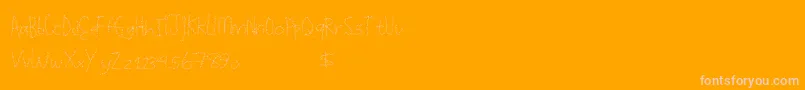 Summerwatermelon-Schriftart – Rosa Schriften auf orangefarbenem Hintergrund
