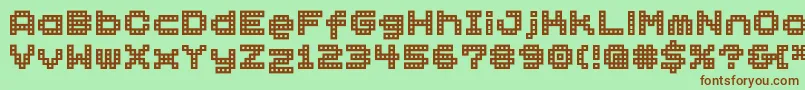 Bmblock Font – Brown Fonts on Green Background