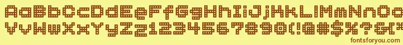 Bmblock Font – Brown Fonts on Yellow Background