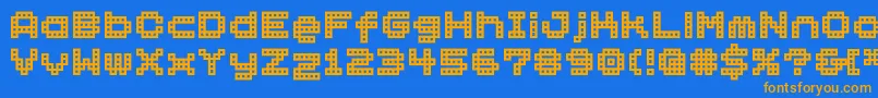 Bmblock Font – Orange Fonts on Blue Background