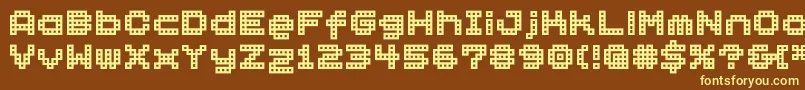 Bmblock-fontti – keltaiset fontit ruskealla taustalla