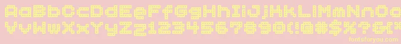 Bmblock Font – Yellow Fonts on Pink Background