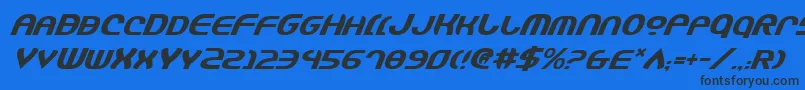 JannisaryShieldItalic Font – Black Fonts on Blue Background