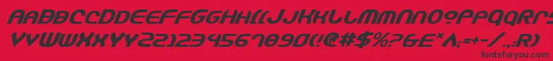 JannisaryShieldItalic Font – Black Fonts on Red Background