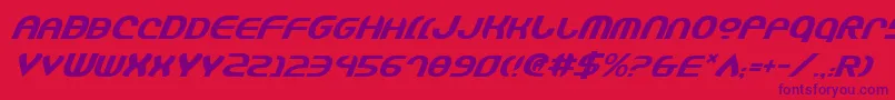 JannisaryShieldItalic Font – Purple Fonts on Red Background