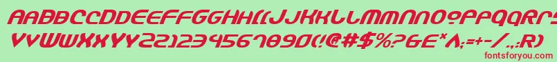 JannisaryShieldItalic Font – Red Fonts on Green Background