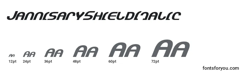 JannisaryShieldItalic Font Sizes