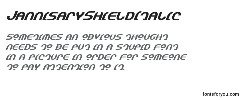 Review of the JannisaryShieldItalic Font