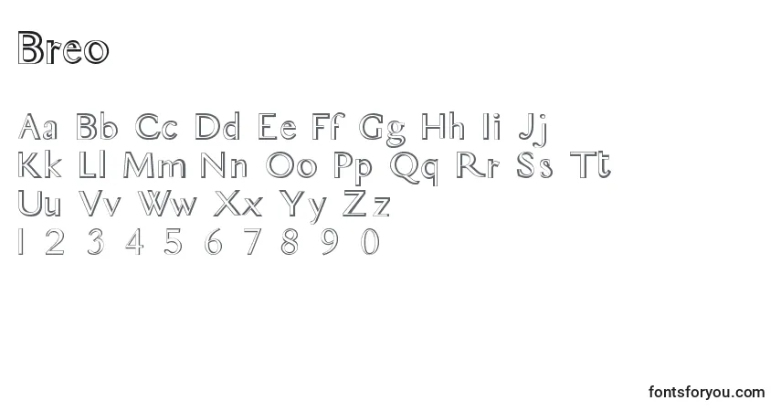 Breoフォント–アルファベット、数字、特殊文字