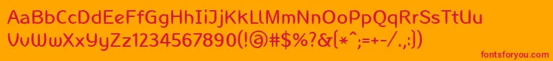 LinotypeInagurRegular Font – Red Fonts on Orange Background