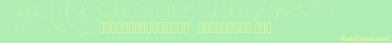 フォントXack – 黄色の文字が緑の背景にあります