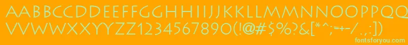 Lithographlight Font – Green Fonts on Orange Background