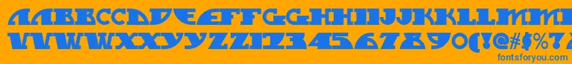 Mygalswoopynf Font – Blue Fonts on Orange Background