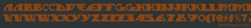 Шрифт Mygalswoopynf – коричневые шрифты на чёрном фоне