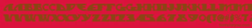 Mygalswoopynf-fontti – ruskeat fontit punaisella taustalla