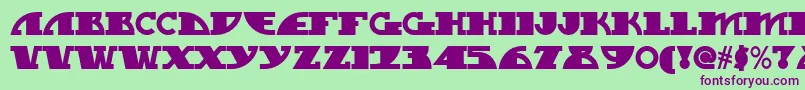 Police Mygalswoopynf – polices violettes sur fond vert