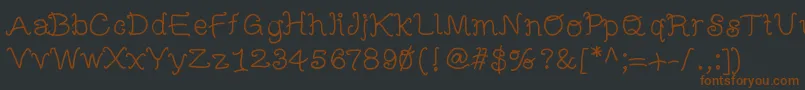 Mbfunscript Font – Brown Fonts on Black Background