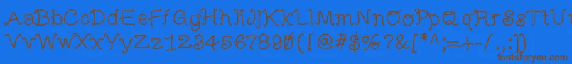 Mbfunscript Font – Brown Fonts on Blue Background