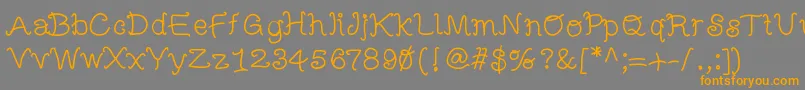 Mbfunscript Font – Orange Fonts on Gray Background