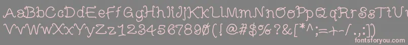 Fonte Mbfunscript – fontes rosa em um fundo cinza