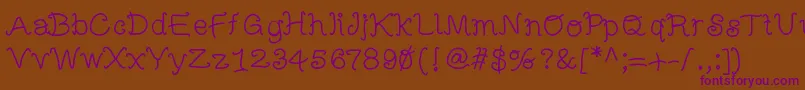 Mbfunscript Font – Purple Fonts on Brown Background