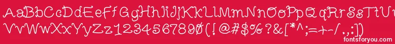 フォントMbfunscript – 赤い背景に白い文字