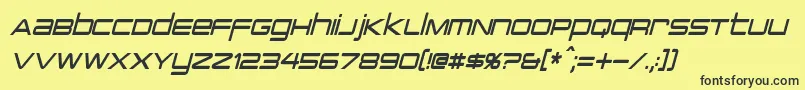 PcapTerminalCondensedItalic Font – Black Fonts on Yellow Background