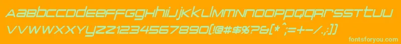 PcapTerminalCondensedItalic-fontti – vihreät fontit oranssilla taustalla