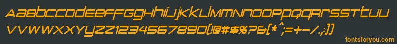 PcapTerminalCondensedItalic-Schriftart – Orangefarbene Schriften auf schwarzem Hintergrund