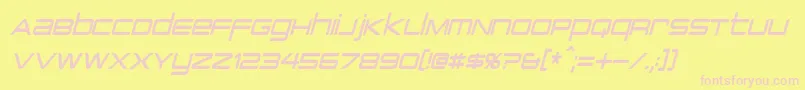 PcapTerminalCondensedItalic Font – Pink Fonts on Yellow Background