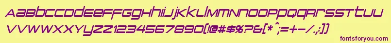 PcapTerminalCondensedItalic Font – Purple Fonts on Yellow Background