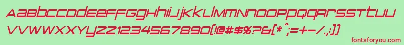 PcapTerminalCondensedItalic Font – Red Fonts on Green Background