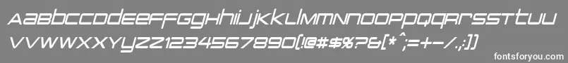 PcapTerminalCondensedItalic Font – White Fonts on Gray Background