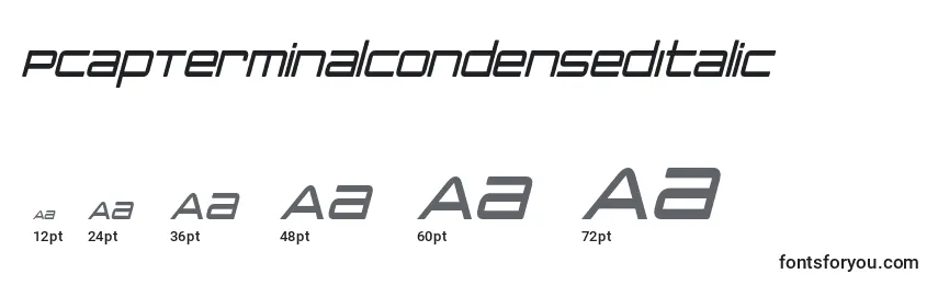 Размеры шрифта PcapTerminalCondensedItalic