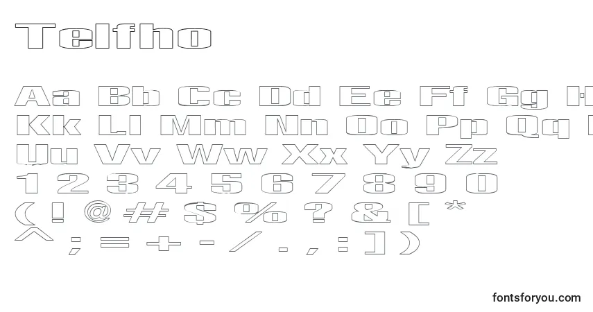 Schriftart Telfho – Alphabet, Zahlen, spezielle Symbole