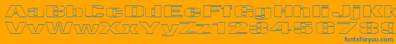 フォントTelfho – オレンジの背景に青い文字